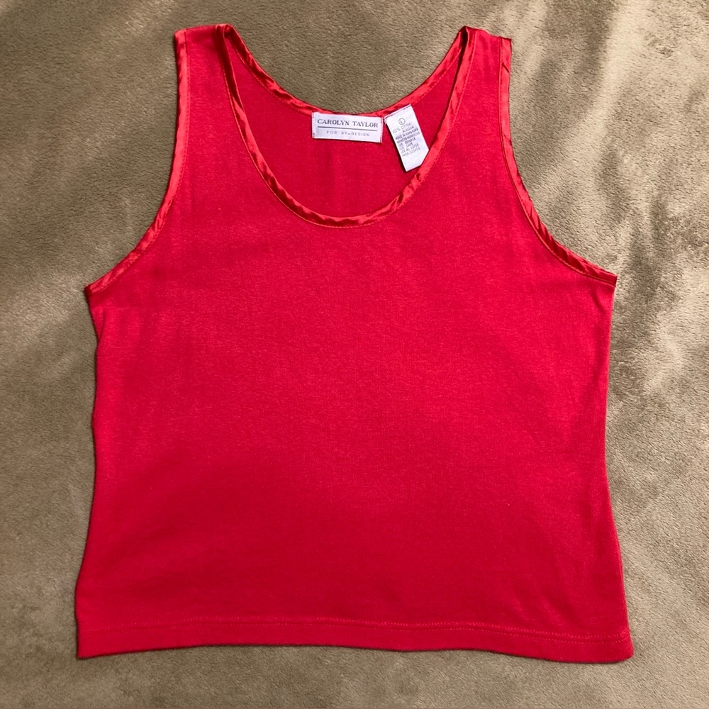 NWOT Carolyn Taylor Vintage 90s Tank Top Red Women's Size L Large